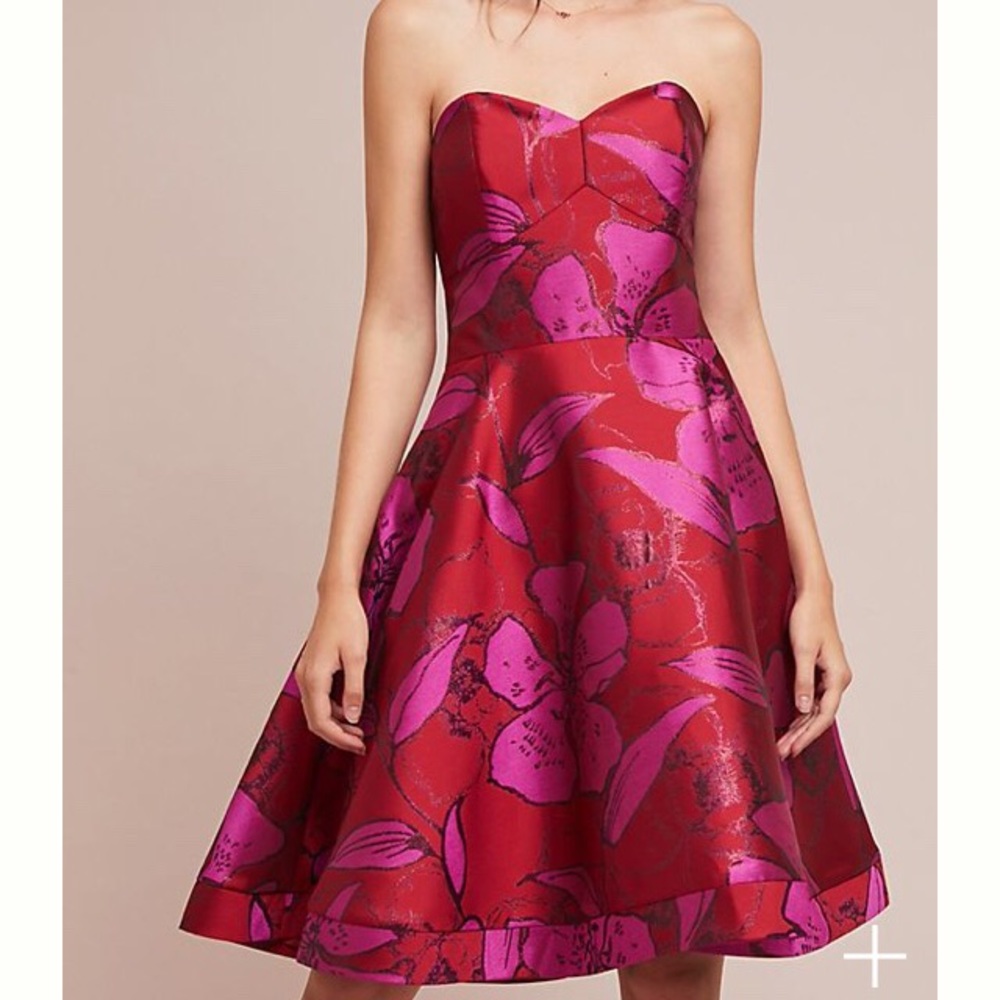 Shoshanna/ BHLDN Jacquard Sweetheart Dress